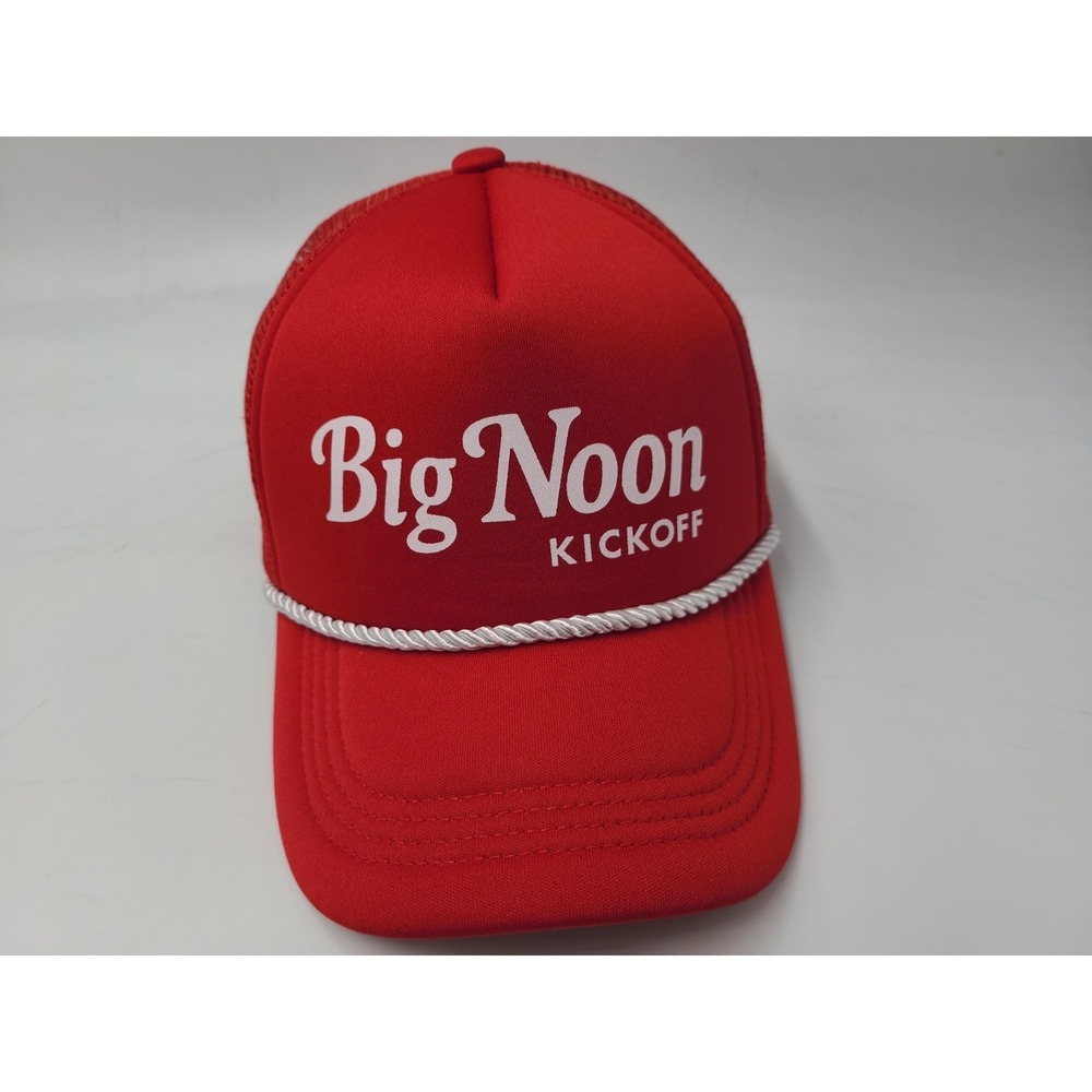 Big Noon Kickoff Rope Mesh Trucker Snapback Hat Cap College Football Red White